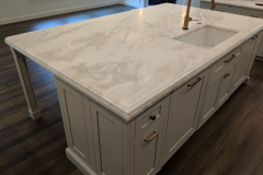Bianco Imperial Marble Honed Kitchen Island